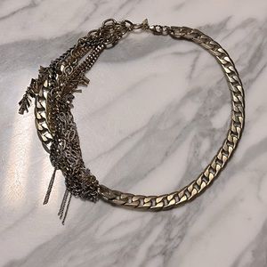 Banana Republic Asymmetrical Mixed Metal Chain Necklace